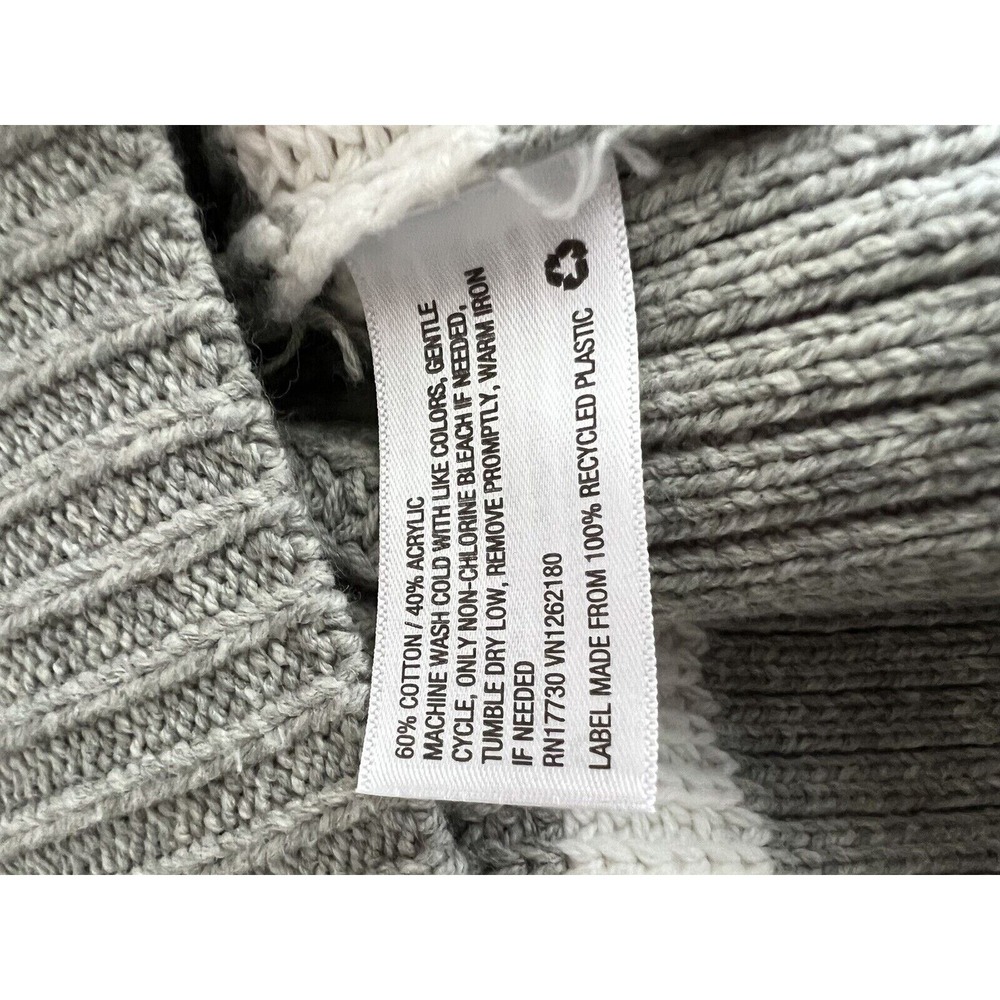 A New Day Sweater Womens XL Grey Striped Pullover Slouchy Boho Cozy‎ Chunky Knit - Picture 9 of 9